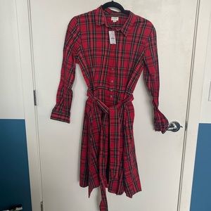 J Crew Stewart plaid shirtdress